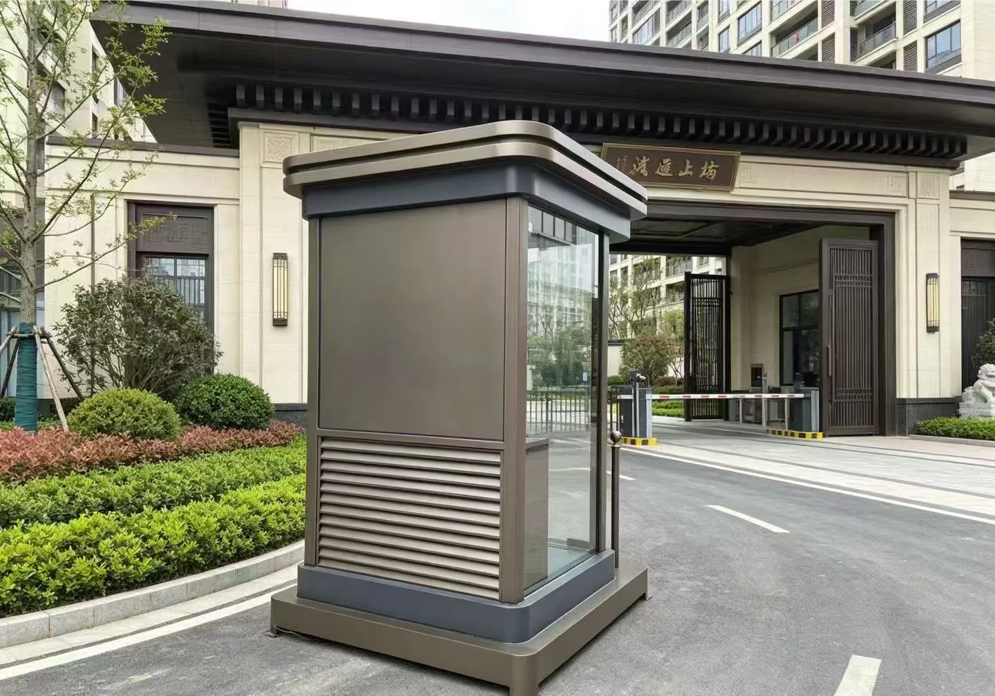 南京江宁小区形象岗亭背面