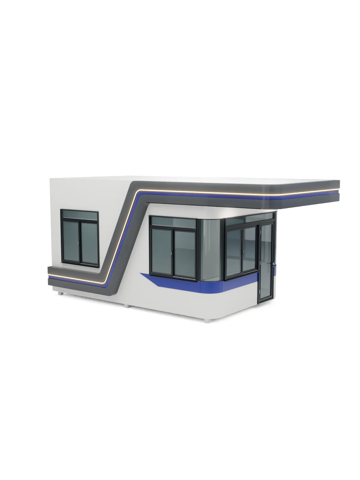 现代岗亭三维展示模型